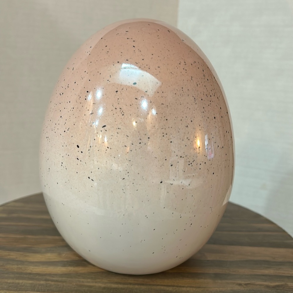 Ceramic Blush Pink/Cream Speckled Egg Easter Decor